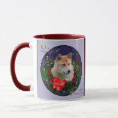 柴犬クリスマスプレゼント マグカップ (左)