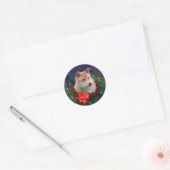 柴犬クリスマスプレゼント ラウンドシール (封筒)