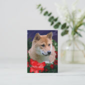 柴犬クリスマスプレゼント 割引カード (スタンド正面)