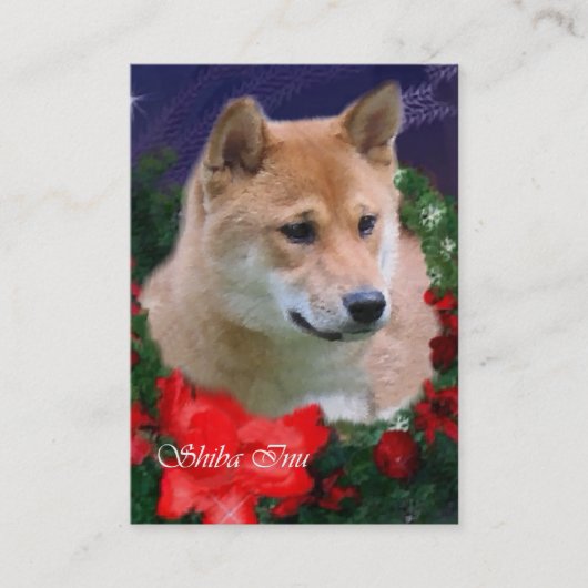 柴犬クリスマスプレゼント 割引カード (正面)