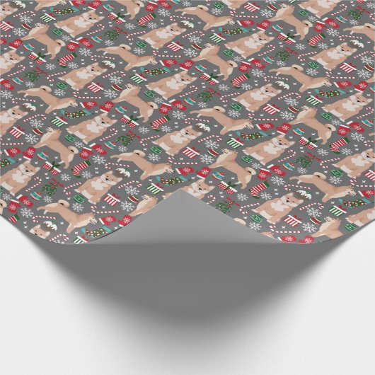 柴犬クリスマスラッピング紙 ラッピングペーパー (角)