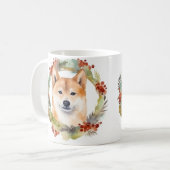 柴犬クリスマスリースフェスティバルカップ コーヒーマグカップ (正面左)
