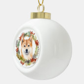 柴犬クリスマスリースフェスティバルカップ セラミックボールオーナメント (右)