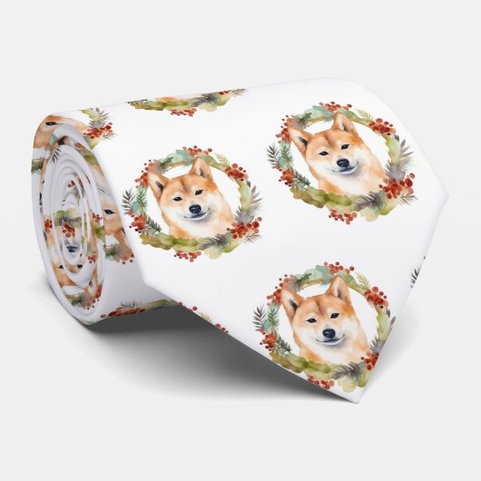 柴犬クリスマスリースフェスティバルカップ ネクタイ (ロール)