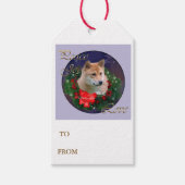 柴犬クリスマスリース ギフトタグ (正面)