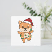 柴犬クリスマス冬かわいい犬たち シーズンカード (スタンド正面)