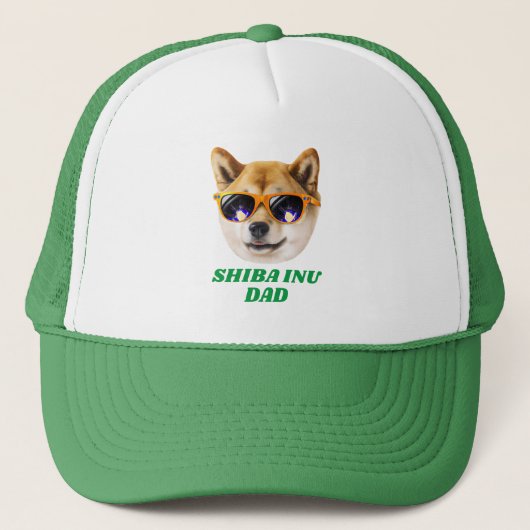 柴犬クールパパメガネをかけている父の日 キャップ (正面)