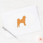 柴犬サイロcolor.png 楕円形シール (封筒)