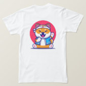柴犬サムライお父さんTシャツ - 日本犬パパTシャツ Tシャツ (デザイン裏面)
