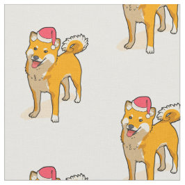 柴犬サンタクロースドッグクリスマス ファブリック