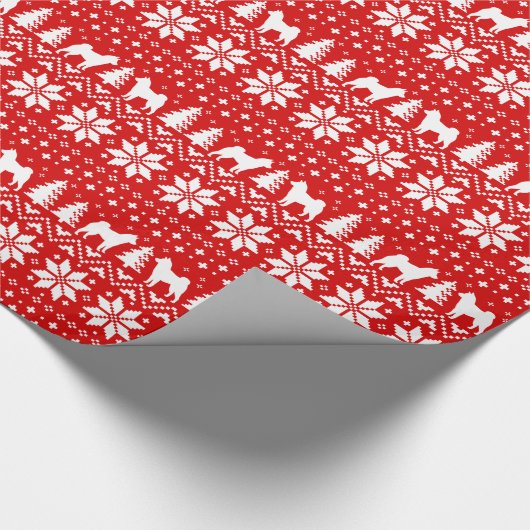 柴犬シルエットのクリスマスセーターパターン ラッピングペーパー (角)