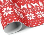 柴犬シルエットのクリスマスセーターパターン ラッピングペーパー (ロールコーナー)