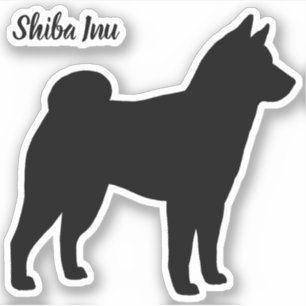 柴犬シルエットドッグブリードビニールステッカー シール
