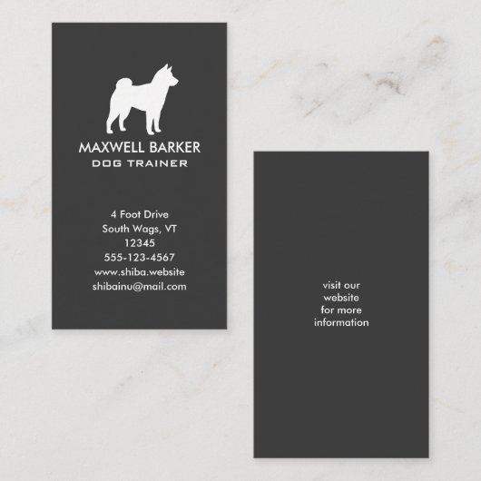 柴犬シルエット垂直 名刺 (正面/裏面)