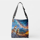 柴犬スターゲージングデザインバイリッチアメンギル クロスボディバッグ (正面)