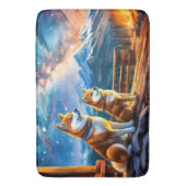 柴犬スターゲージングデザインバイリッチアメンギル バスマット (正面縦)