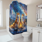 柴犬スターゲージング03デザインバイリッチAMeNギル シャワーカーテン (インサイチュ)