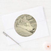 柴犬ステッカー犬の恋人柴犬アートステッカー ラウンドシール (封筒)