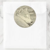 柴犬ステッカー犬の恋人柴犬アートステッカー ラウンドシール (バッグ)