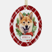 柴犬セラミック円オーナメント セラミックオーナメント (右)