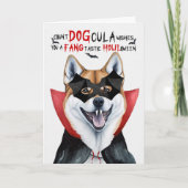 柴犬ドッグおもしろいカウントDOGculaハロウィーン シーズンカード (正面)