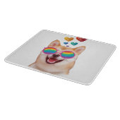 柴犬ドッグとハートバレンタインデー カッティングボード (角)