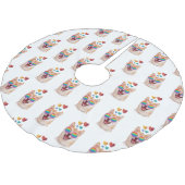 柴犬ドッグとハートバレンタインデー ブラッシュドポリエステルツリースカート (アングル)