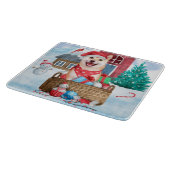 柴犬ドッグインスノークリスマスドッグ カッティングボード (角)
