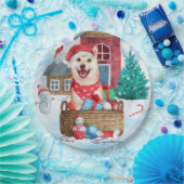 柴犬ドッグインスノークリスマスドッグ ペーパープレート (パーティー)