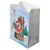 柴犬ドッグインスノークリスマスドッグ ミディアムペーパーバッグ (裏面アングル)