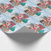 柴犬ドッグインスノークリスマスドッグ ラッピングペーパー (角)