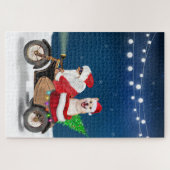 柴犬ドッグクリスマスサンタクロース ジグソーパズル (横)