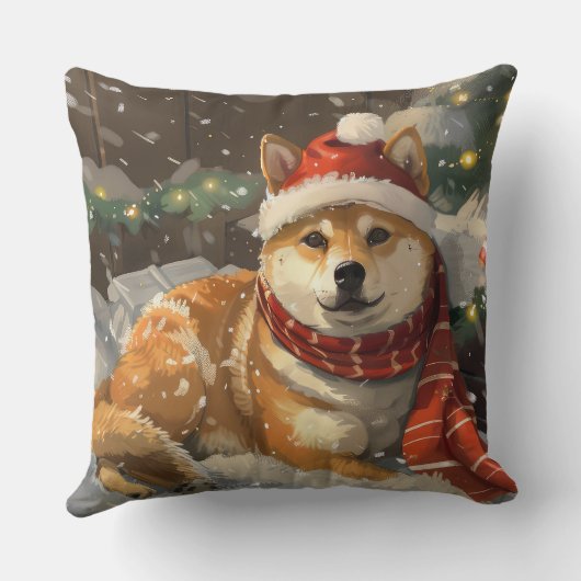 柴犬ドッグクリスマスフェスティバル クッション (裏面)