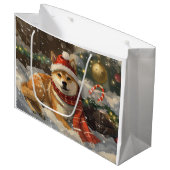 柴犬ドッグクリスマスフェスティバル ラージペーパーバッグ (正面アングル)