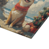 柴犬ドッグクリスマスヴィンテージビーチ カッティングボード (角)
