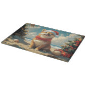 柴犬ドッグクリスマスヴィンテージビーチ カッティングボード (角)