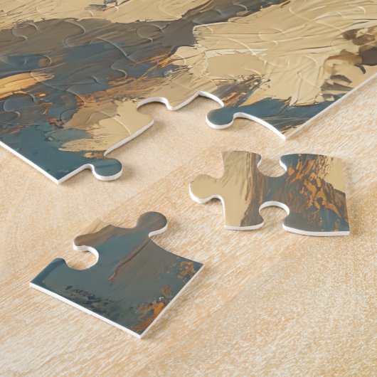 柴犬ドッグクリスマスヴィンテージビーチ ジグソーパズル (側面)