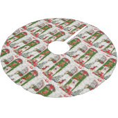 柴犬ドッグクリスマス ブラッシュドポリエステルツリースカート (アングル)