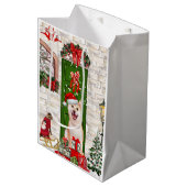 柴犬ドッグクリスマス ミディアムペーパーバッグ (正面アングル)