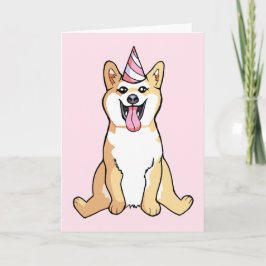 柴犬ドッグスケッチハッピーバースデーカード カード