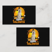 柴犬ドッグハッピーハローウィンデイザムーン 名刺 (正面/裏面)