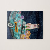 柴犬ドッグハロウィーントラック怖い夜 ジグソーパズル (横)