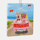 柴犬ドッグバレンタインデートラックハート セラミックオーナメント (右)