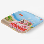 柴犬ドッグバレンタインデートラックハート ペーパープレート (傾斜あり)