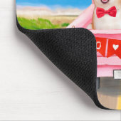 柴犬ドッグバレンタインデートラックハート マウスパッド (コーナー)