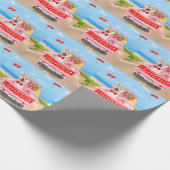 柴犬ドッグバレンタインデートラックハート ラッピングペーパー (角)