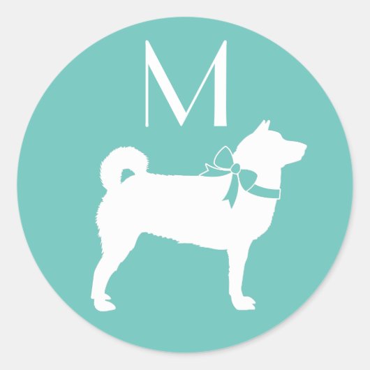 柴犬ドッグパピー ラウンドシール (正面)