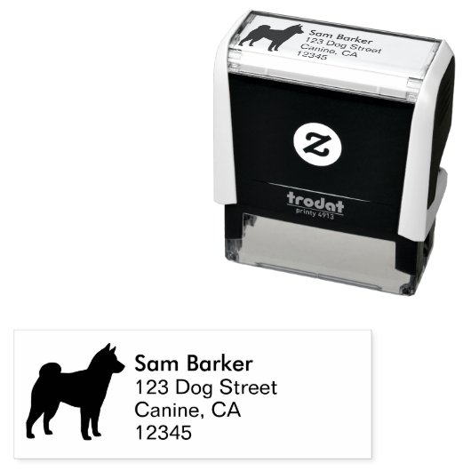 柴犬ドッグブリードシルエット差出人住所 セルフインキングスタンプ (インサイチュ)