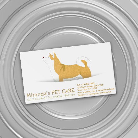 柴犬ドッグペットケア着座入浴&グルーミング マグネット名刺