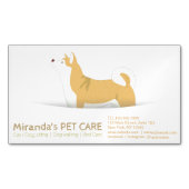 柴犬ドッグペットケア着座入浴&グルーミング マグネット名刺 (正面)